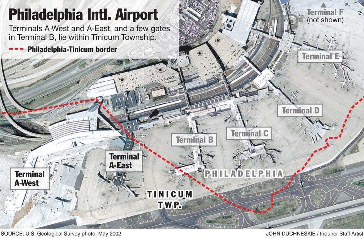 مطار فيلادلفيا الدولي خريطة