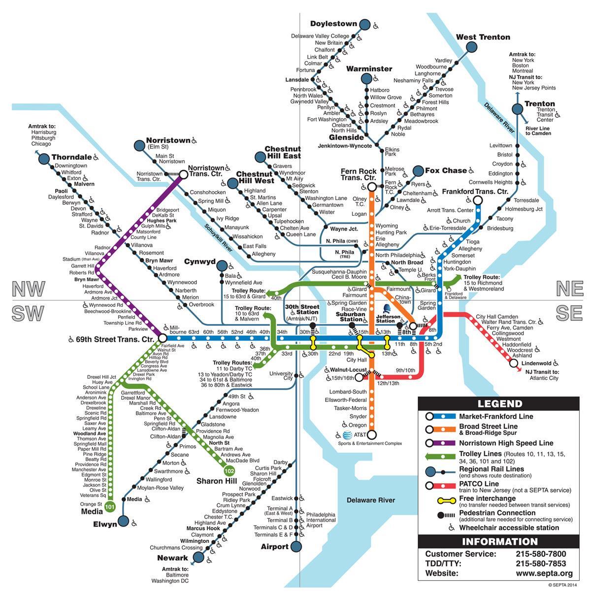 خريطة المترو فيلادلفيا