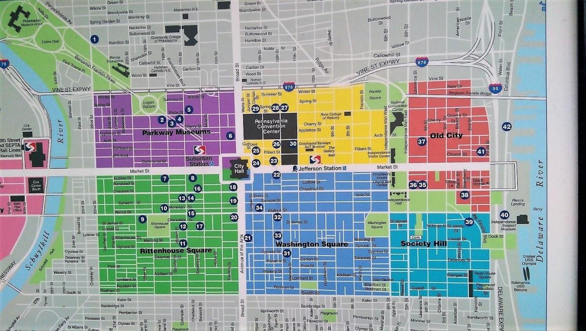 خريطة مركز مدينة فيلادلفيا